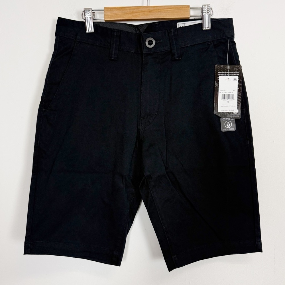 Volcom Frickin Tuner Shorts Mens 28 Black Chino Stretch 10 Inseam NWT